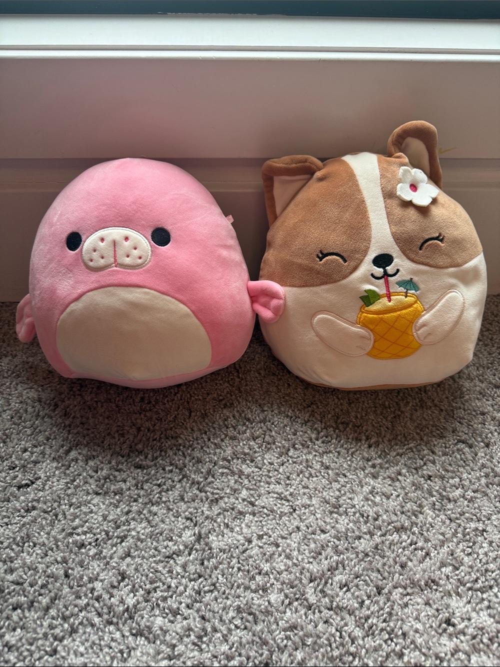 Squishmallows Pink & Brown Plush Duo - Pig and Puppy
